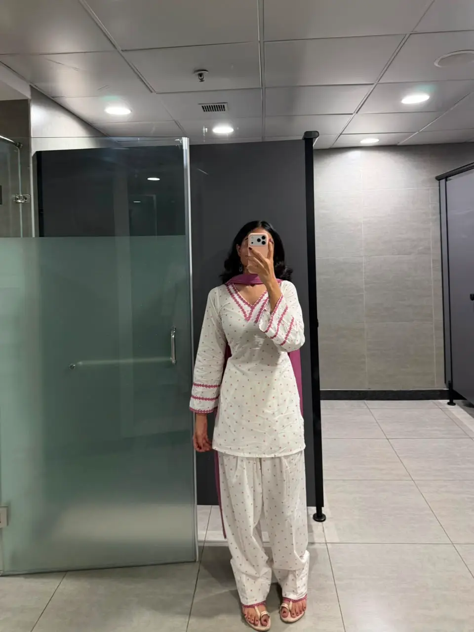 gulabo set – pure cotton pink star kurta set with farshi salwar gulabo set – pure cotton pink star kurta set with farshi salwar