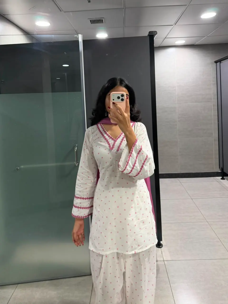 gulabo set – pure cotton pink star kurta set with farshi salwar gulabo set – pure cotton pink star kurta set with farshi salwar
